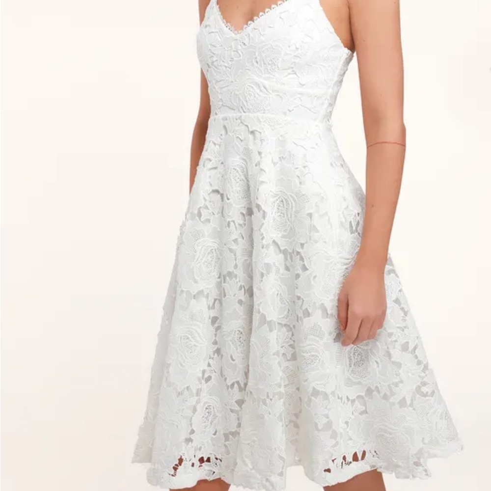 Lulus Nora Lee White Sleeveless Lace Midi Dress With Pockets Size XS - Picture 2 of 11